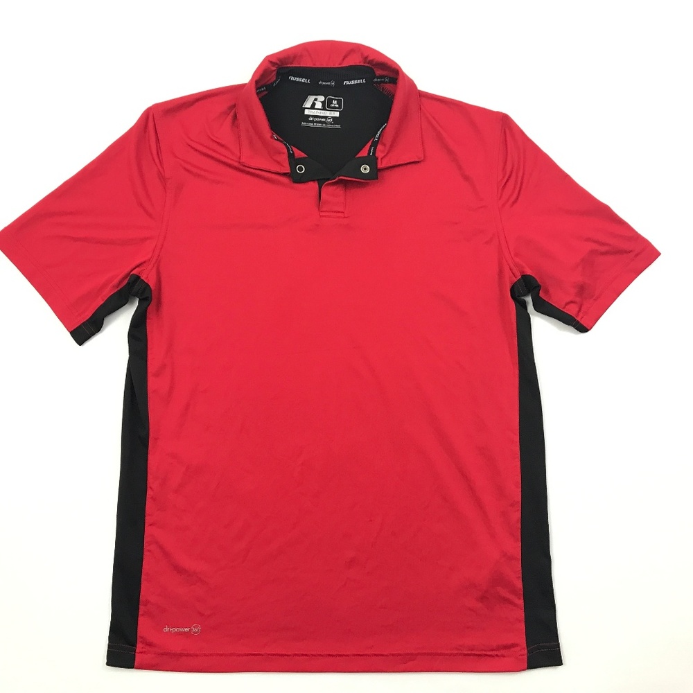 NEW Russell Snap Button Polo Shirt Adult Size M 38